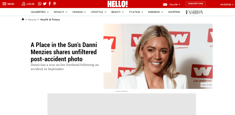 A-Place-in-the-Sun-s-Danni-Menzies-bravely-shares-unfiltered-post-accident-photo-HELLO